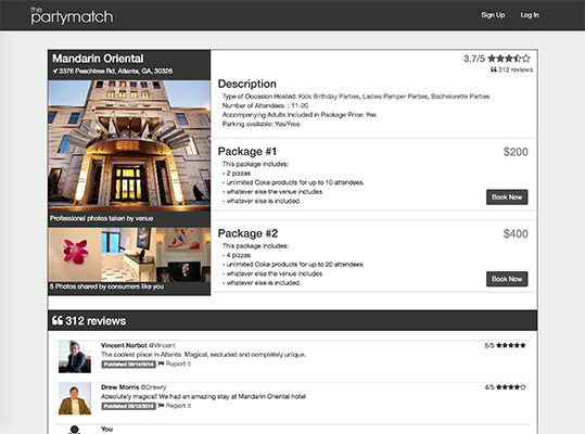 ThePartyMatch project screenshot 2
